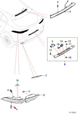 Jaguar i-pace x590 rear правый tail light t4k16641 original фото №1