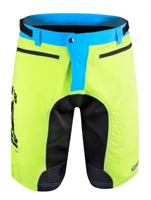 Spodenki z wkładką FORCE MTB-11 fluo XL