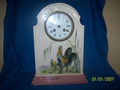 WARTO- Ceramiczny stary zegar ok,1900r