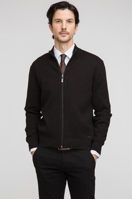 Czarny bawełniany sweter rozpinany rozmiar L