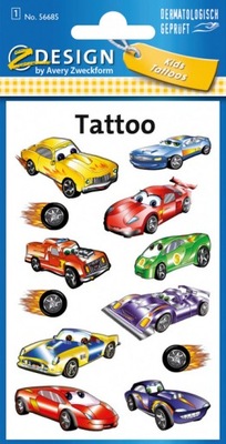 TATUAŻE TATTO DZIECI CHŁOPCÓW AUTA SAMOCHODY CARS