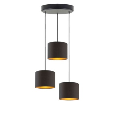 LAMPA SUFITOWA WISZĄCA OKRĄGŁA 3 ABAŻURY 5 KOLORÓW