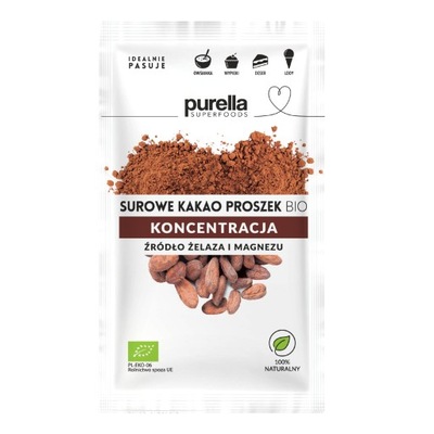 Purella Surowe Kakao sproszkowane Bio, 40 g