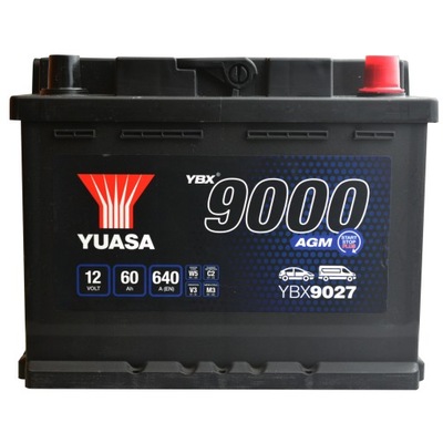 YUASA YBX9027 AGM 12V 60Ah 640A START-STOP YBX 9027