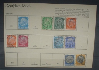 znaczki z roku 1932 1933 NIEMCY REICH HINDENBURG