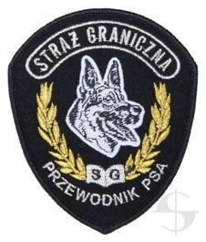Emblemat naramienny Straży Granicznej wyposażony w rzep - Przewodnik Psa