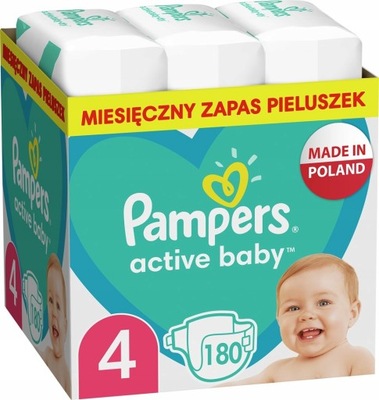 Pieluszki Pampers Active Baby Rozmiar 4 180 szt.