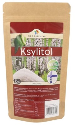 KSYLITOL 500 g (PUDEŁKO PAPIEROWE) - PIĘĆ PRZEMIAN (FINLANDIA)