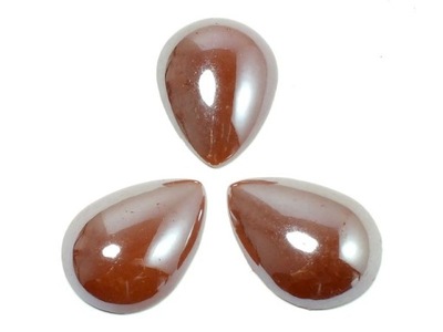 Kaboszon ceramiczny mahoń perł łezka 24x18-3szt