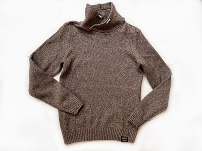 h&M sweter bawełna melanż półgolf roz na 170cm