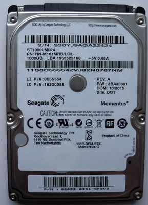 dysk hdd Seagate 1TB 2.5"