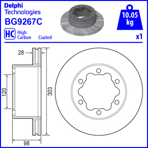 ДИСКИ ТОРМОЗНЫЕ ТОРМОЗНЫЕ DELPHI BG9267C