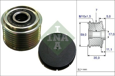 EMBRAGUE ALTERNADOR INA 535 0159 10  