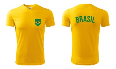 Koszulka Brasil Brazylia sportowa dla kibica Reprezentacji Brazylii flaga L