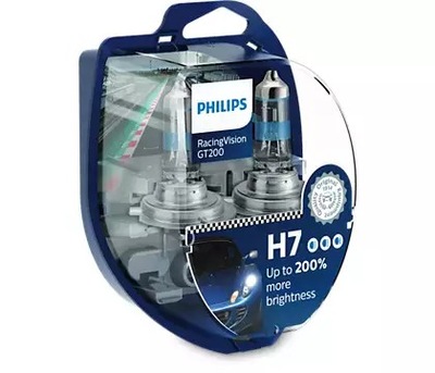 H7 12V 55W PX26D RACINGVISION GT200 200% PLUS PHILIPS  