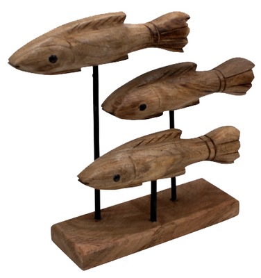 Drewniana stojąca dekoracja rybki ryba figurka