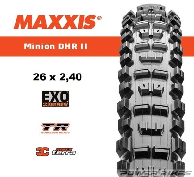 Opona Maxxis MINION DHR II 26 x 2,4 EXO TR MaxxTerra