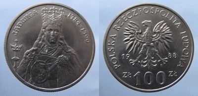 7373. PRL. 100ZŁ 1988, JADWIGA. ST.1-