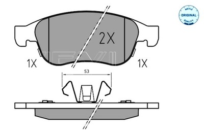MEYLE КОЛОДКИ ТОРМОЗНЫЕ ПЕРЕД FIAT 500X JEEP RENEGADE 1.3D-2.0D 07.14-
