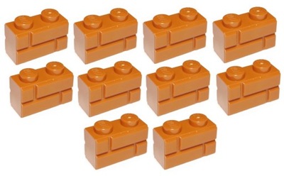 LEGO cegły 1x2 murek dark orange 98283 10szt NOWE