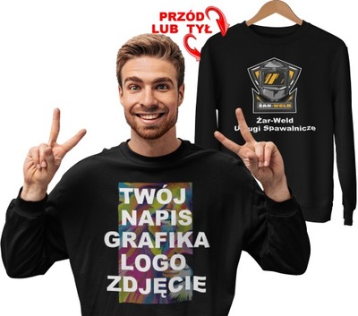 BLUZA Z WŁASNYM NADRUKIEM LOGO GRAFIKĄ NAPISEM M