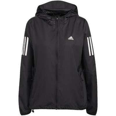 S Kurtka damska adidas Own the Run Hooded Running Windbreaker czarna H59271