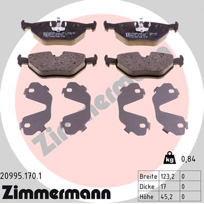 ZIMMERMANN 20995.170.1 КОЛОДКИ ГАЛЬМІВНІ