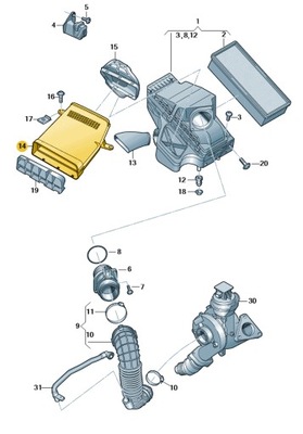 НОВЫЕ ОРИГИНАЛЬНЫЕ AUDI OE ФЛАНЕЦ ВПУСКНОЙ 8K0129617E