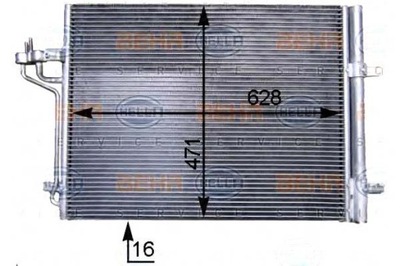 КОНДЕНСАТОР КОНДИЦИОНЕРА FORD C-MAX 10- BEHR HELLA