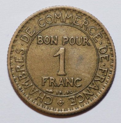 Francja 1 frank 1921 Commerce Industrie