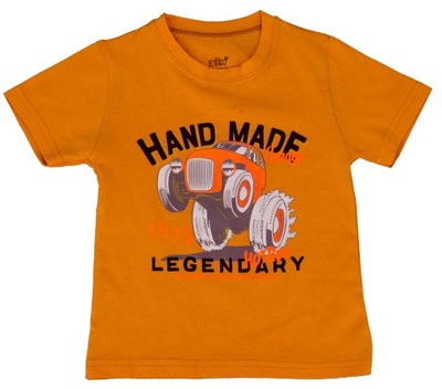 P329 Bawełniana koszulka t-shirt bluzka pomarańczowa rozmiar 98
