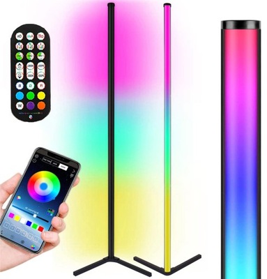 Lampa Stojąca Narożna Podłogowa LED RGB 126cm