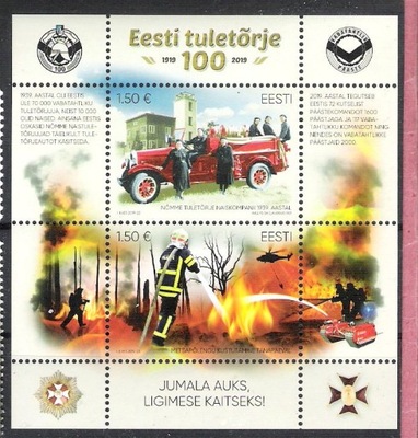 Estonia 2019, ark**, straż pożarna, ratownictwo, wysoki nominał