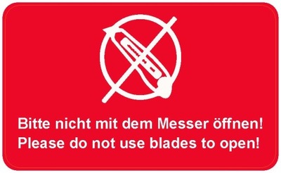 Etykiety Bitte nicht mit dem Messer 500szt.