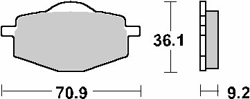 SBS КОЛОДКИ ТОРМОЗНЫЕ KH101 CERAMIC 125R СКУТЕРА 72