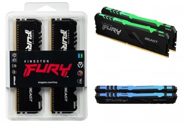 Pamięć RAM KINGSTON DDR4 16GB ( 2x 8GB ) 3600MHz CL18 Fury Beast RGB Black