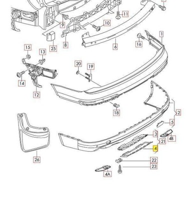 AUDI Q7 4L 2007-2009 TRASERO PARAGOLPES GANCHO  