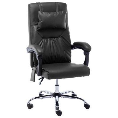 VidaXL Krzesło biurowe z funkcją masażu, czarne, s