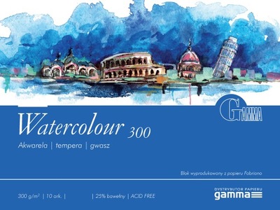 GAMMA BLOK WATERCOLOUR 300G 18X24 10ARK