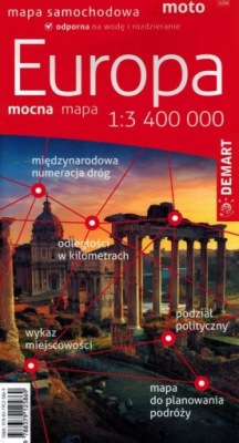 EUROPA MAPA LAMINOWANA SAMOCHODOWA DROGOWA 2025/2026 DEMART
