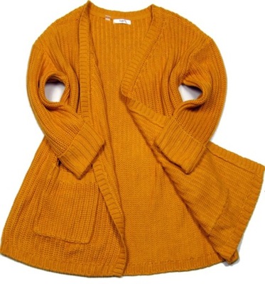 CT054 Żółty sweter kardigan 50/52 NOWY