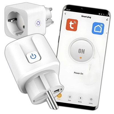 INTELIGENTNE GNIAZDKO STEROWANE WiFi ANDROID TUYA SMART POMIAR WATOMIERZ