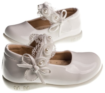 APAWWA LAKIERKI BALERINY DZIECIĘCE BIAŁE RO.21