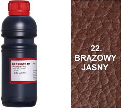 BRĄZOWY JASNY 22 BRĄZOWA FARBA RENOSKÓR 200 WILBRA DO SKÓRY LICOWEJ LAKIER