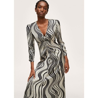 Sukienka satynowa midi Mango XXS