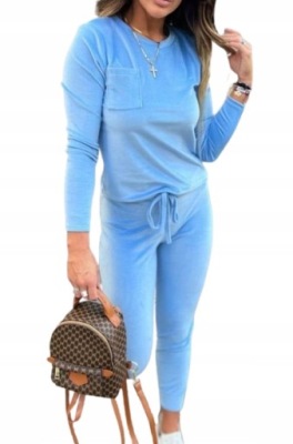 Dres KOMPLET Welurowy błękit