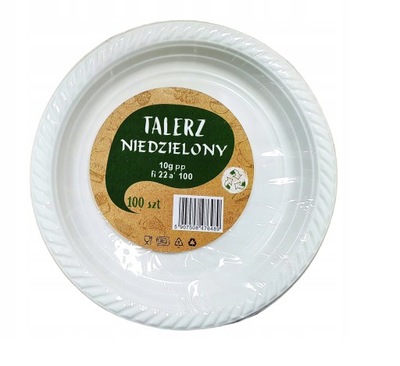 Talerze jednorazowe plastikowe 22 cm - 100 szt.