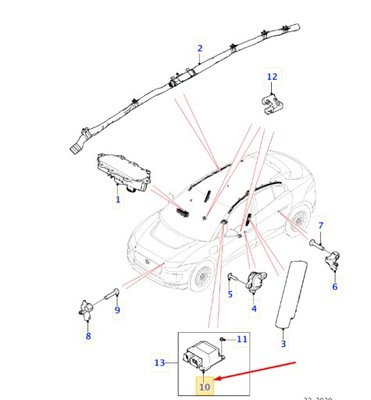 Jaguar i-pace x590 удерживающее устройство управление module t4a45269 original фото №1