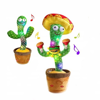 Zabawka Interaktywana Powtarzający Kaktus Tańczy Świeci Gra Mówi
