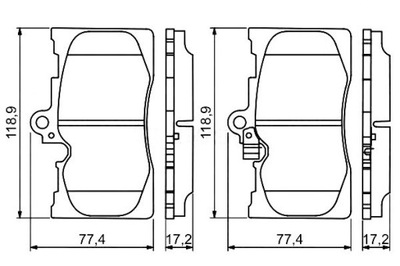 КОЛОДКИ ГАЛЬМІВНІ LEXUS ПЕРЕД GS300 430 05- BOSCH